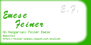 emese feiner business card